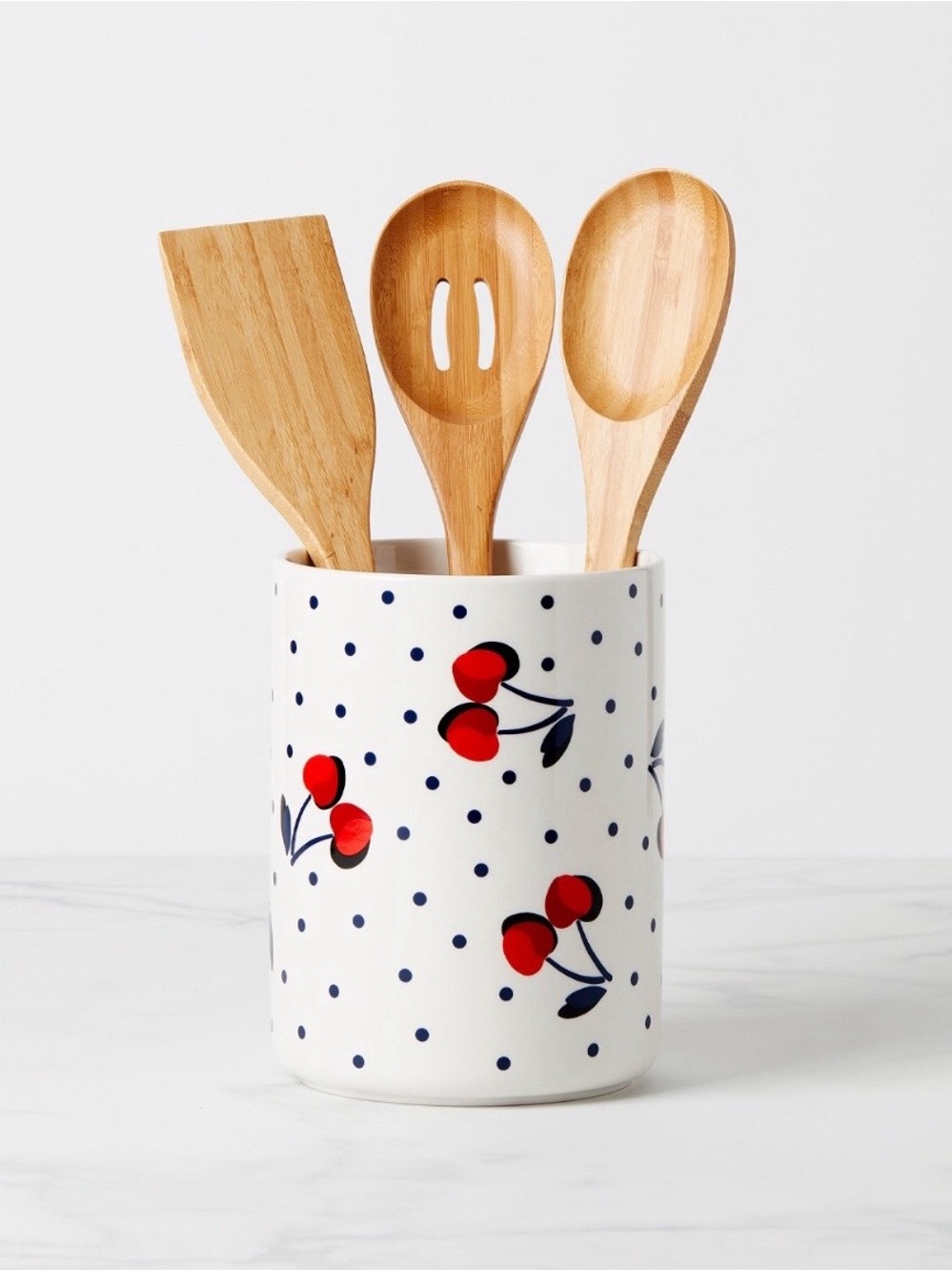 Kate Spade Vintage-Like Cherry Dot Utensil 4-Piece Crock Set